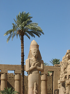йероглифи, Египет, Паметник, колона, Луксор, Храмът Карнак, палмово дърво
