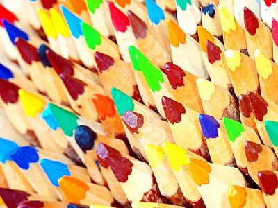 zobrazující, Tužka, hnědá, barevné, barevné tužky, kancelář, Barva