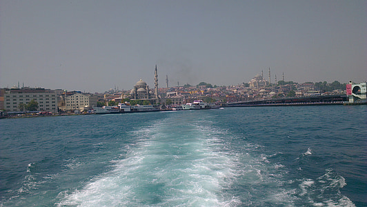 Turquía, isanbul, Bósforo, mar, agua, Skyline