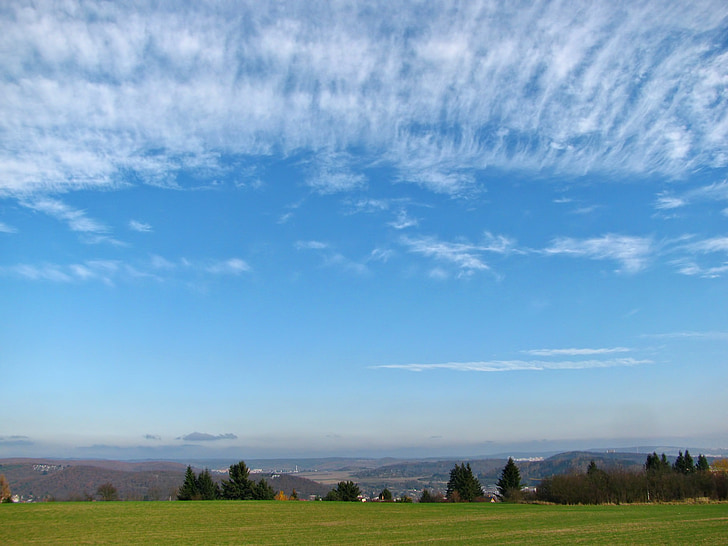 cirrostratus, landscape, skyscape, sky, cloud, clouds, cirrus