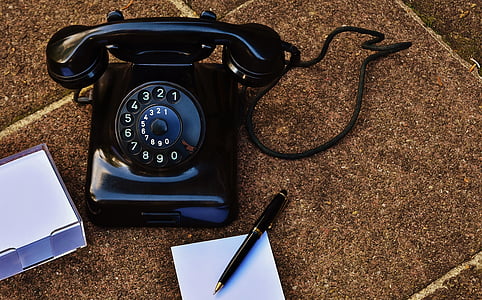 Telefon, alt, Baujahr 1955, Bakelit, Bereitstellen, Wählen Sie, Telefonhörer