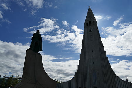 Reykjavík, Island, kostel, sochařství, Hallgrimskirkja, Památník, zajímavá místa