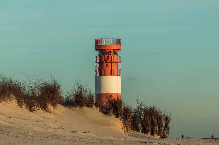 lighthouse, helgoland, dune, beach, sea, sky, tower