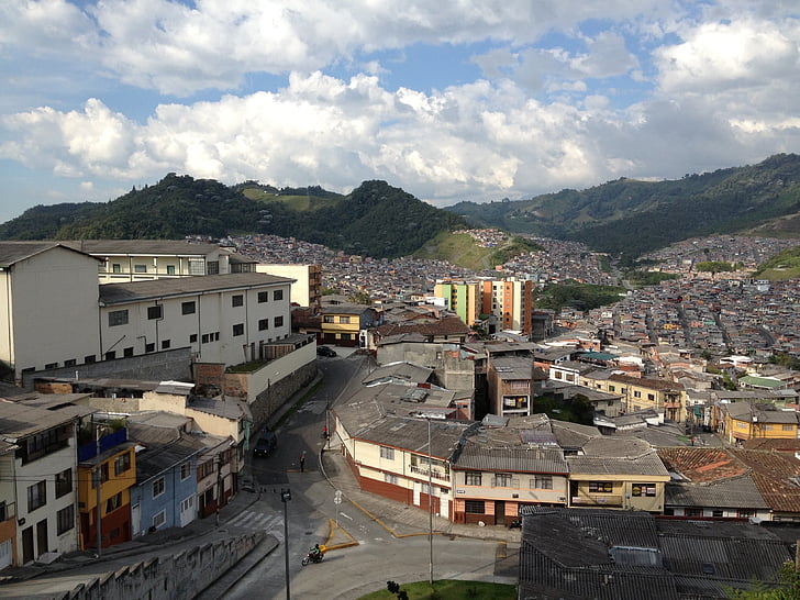 mesto, Manizales, Kolumbia, South, Amerika, Architektúra, Panoráma mesta