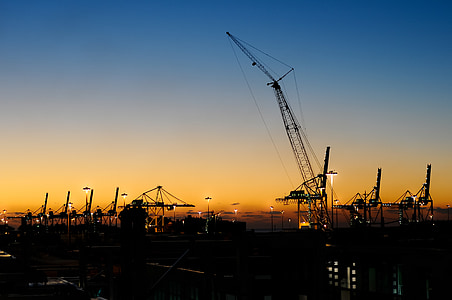 industry, cranes, harbor, port, work, engineering, cargo