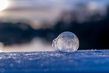 Мыльный пузырь, замороженные, Зима, Зимний, замороженные пузырь, холодная, мяч