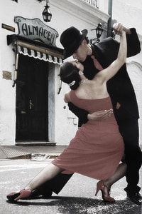 Tango, dans, par, drømmende stil, menneskelige, personer, Argentina