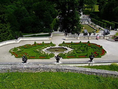 castle, linderhof palace, garden, architecture, fairy castle, horticulture, allgäu