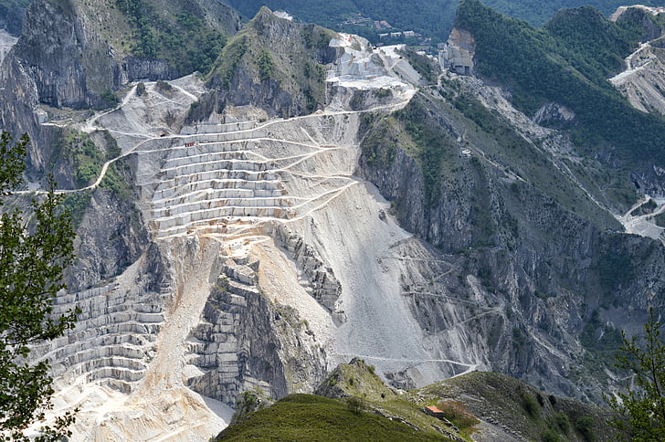 Carrara, márvány, barlang, Alpok, Apuane, Toszkána, Olaszország