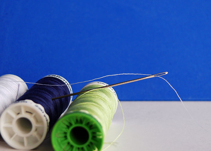 needle, thread, needle and thread, sew, hand labor, yarn, stuff