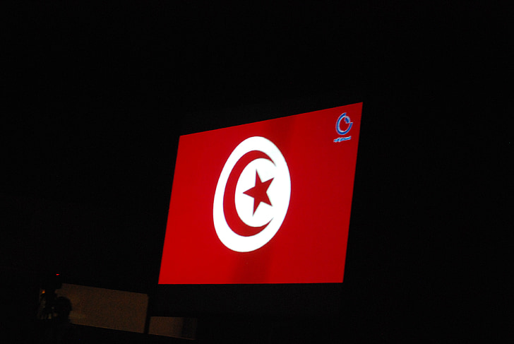 flagg, Tunisiske, Afrika, symbolet, tegn
