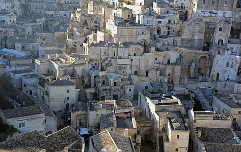 Matera, Bazilikata, Sassi, Italija, UNESCO, Architektūra, miesto peizažas