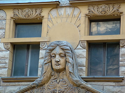 Latvija, Ryga, Senamiestis, Rygos senamiestis, Art Nouveau stiliaus, pastatas