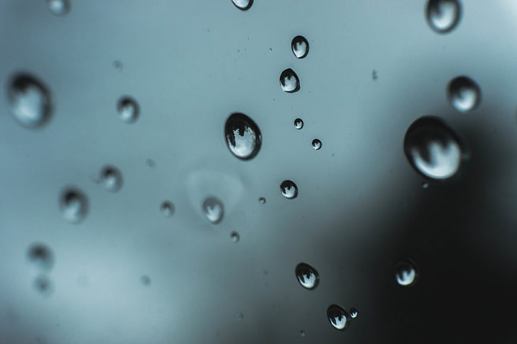 macro, rain, water, droplets, weather, window, drop