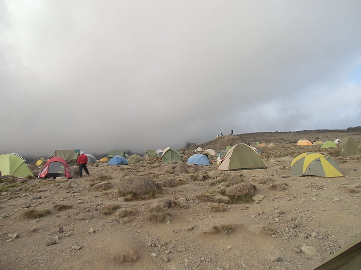 camp de, montagne, brouillard, randonnée, d’escalade, en plein air, Camping