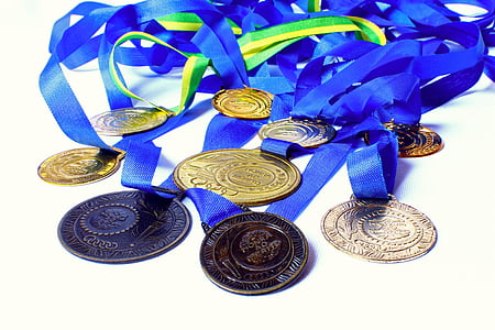 medalis, Apdovanojimai, garbės, už nuopelnus, nugalėtojas, čempionas, mokyklos olimpinės žaidynės
