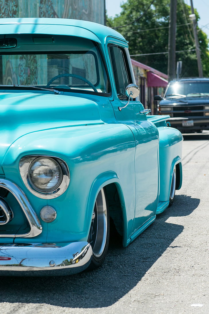 camión, coche, azul, antiguo, Vintage, hot rod, Automático