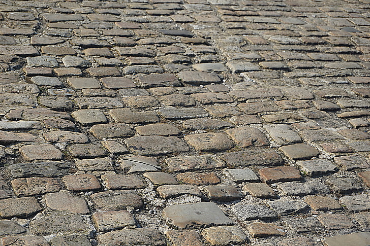 chaussée, Pierre galet, vieux, pierres