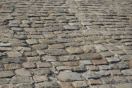 marciapiede, ciottoli in pietra, vecchio, pietre