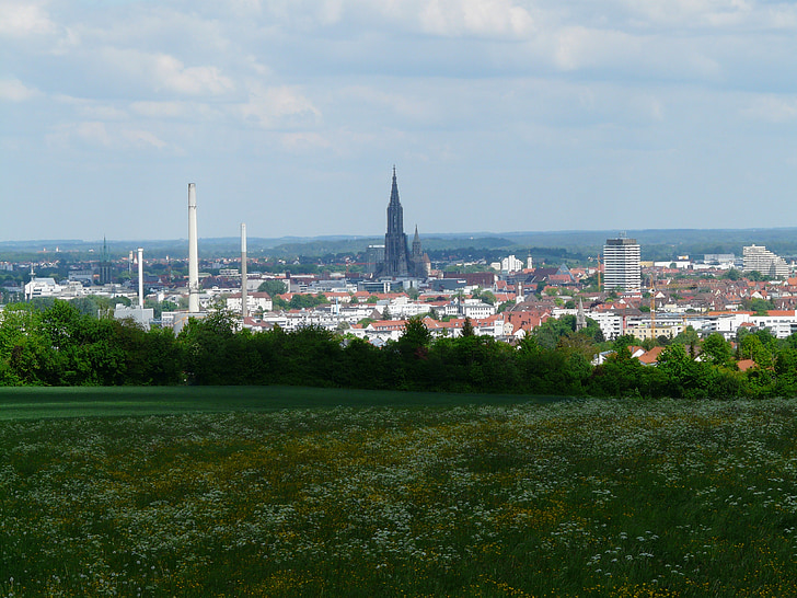 Ulm, Ulm-katedralen, staden, landskap, Visa