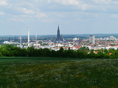 Ulm, domkirken i Ulm, City, landskab, Se