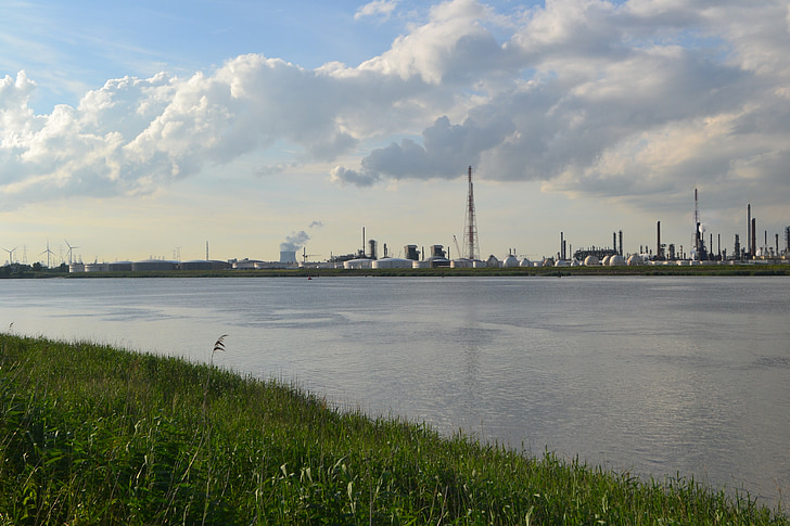 industriale, peisaj, Fabrica, apa, Schelde, Anvers, Belgia