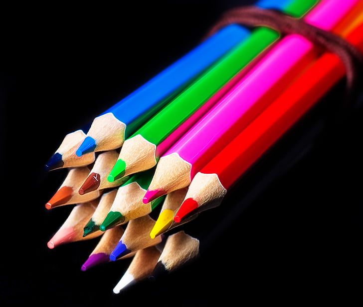 pencil, color pencils, color, yellow, red, multi Colored, colors