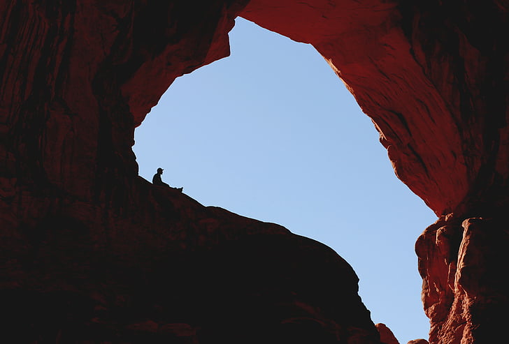 ember, ül, szikla, Sky, rock - objektum, hegyi, piros