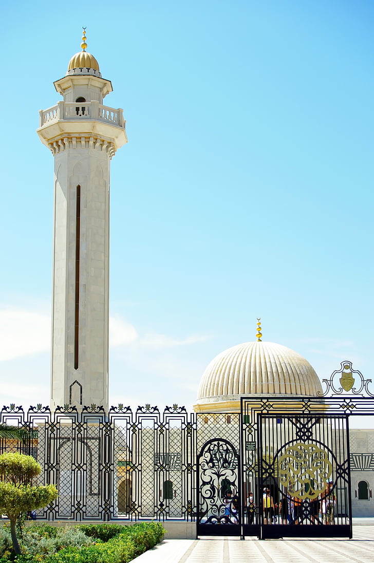 Tunisia, Monastir, mausoleumi, sijaitsevan Bourghiba, muistomerkki, moskeija, minareetti