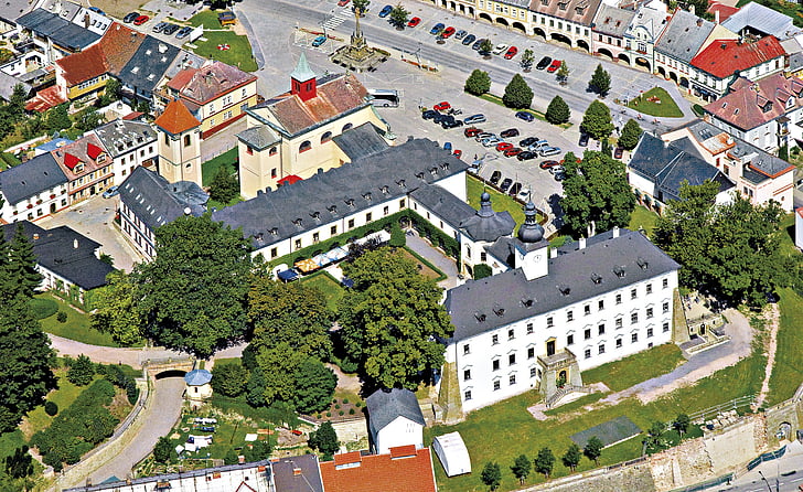 castle, letohrad, aerial view, czech republic
