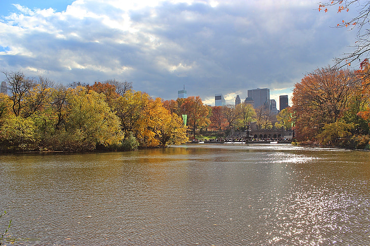 Nova Iorque, Manhattan, central park, Outono, paisagem, beleza, cidade