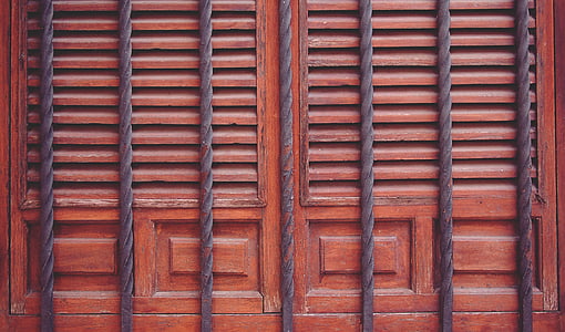 rudos spalvos, medinis, durys, skydas, barai, įėjimas, medienos