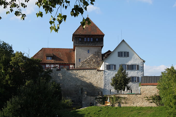 castle, unterhof, diessenhofen, switzerland, curtain wall, city wall, tower castle