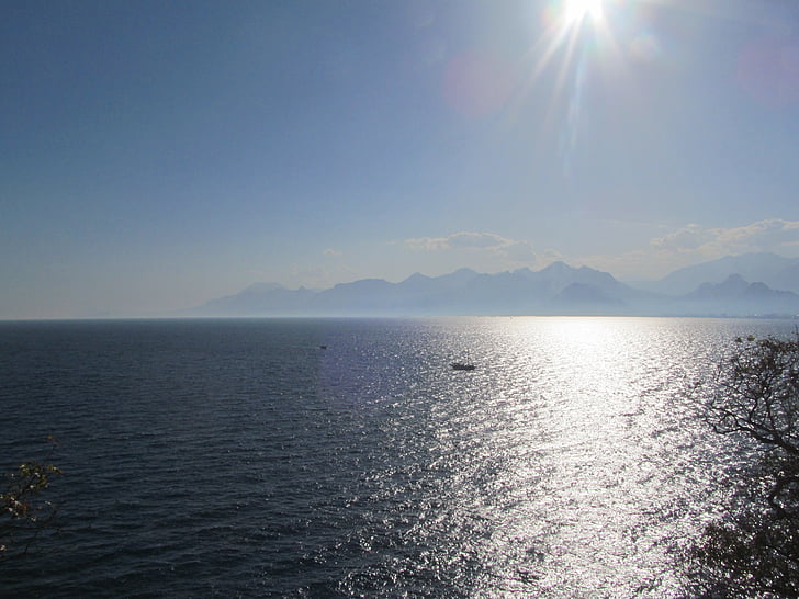 Mediterania Antalya, surya, Pantai, Marinir, kilauan, kapal, perdamaian