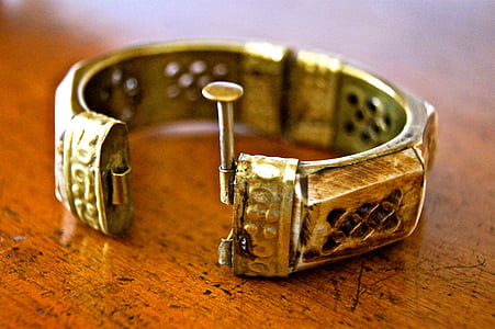 smycken, öppna, Antik, historiskt sett, Arabia, armband, mässing