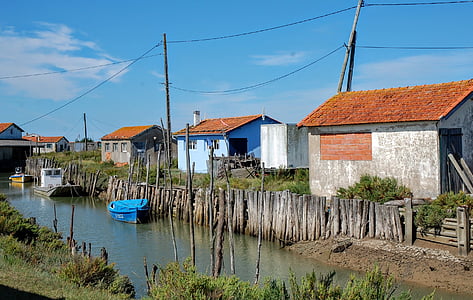 island of oleron, oléron, france, house, fisherman, river, landscape