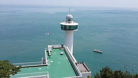 Lighthouse, havet, Busan
