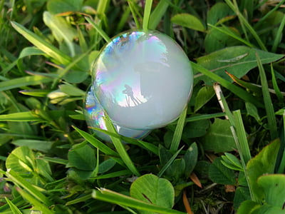 soap bubbles, reflection, white, spring, macro, nature