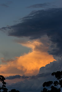 himmelen, skyen, solnedgang, grå, gylden, Australia