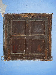 finestra, guardaroba, vecchio, abbandonato, Agriturismo, blu