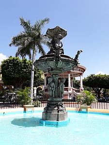 fuente, Parque, Parque Central, piscina, agua, azul, fuente