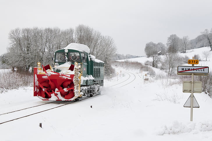 toget, cn3, beilhack, sne, vinter, jagt sne, turbine