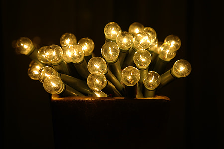 lampes à incandescence, décorations de Noël, lumière, éclairage, lumières, lichterkette