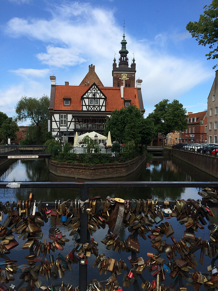 Gdańsk, Polandia, Sejarah, pemandangan, Romance, kunci, Jembatan