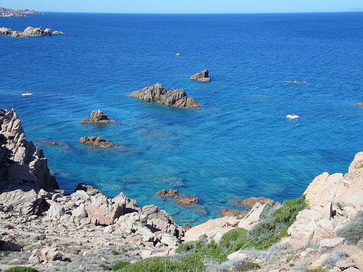 Sardinija, jūra, vandens, vasaros, Kosta, akmenų, pakrantė