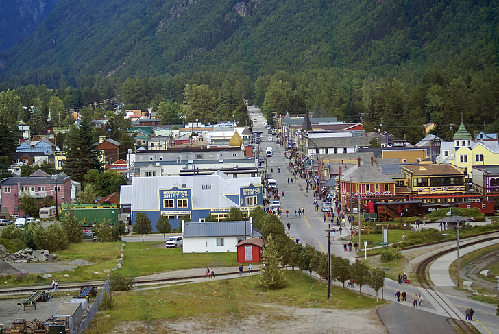 Alaska, skagway, linn, küla, hoonete, Turism, turist