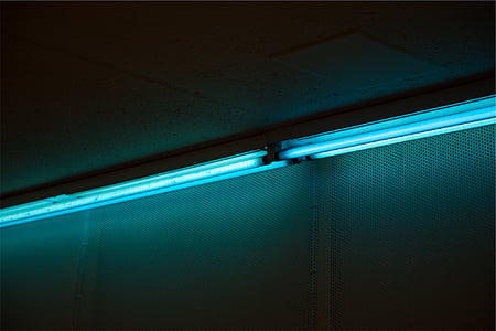 led, lights, hallway, dark