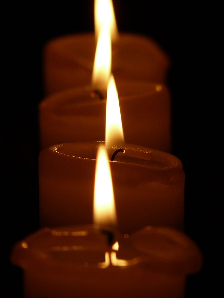 κεριά, φως των κεριών, επιβεβαίωση, φυτίλι, φλόγα, φως, κερί