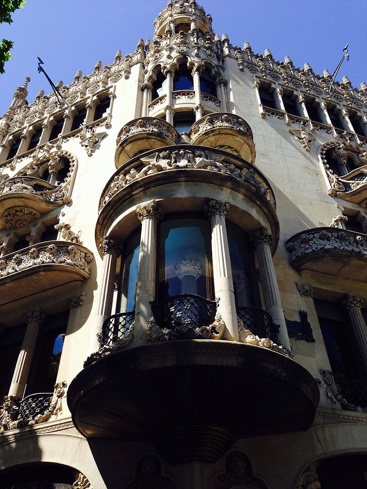 Barcelona, hjem, fasade, arkitektur, Europa