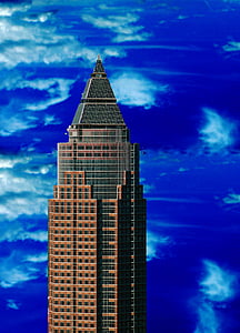 skyline, skyskraber, skyskrabere, arkitektur, Frankfurt, bygning, moderne